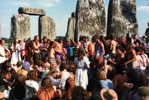 Dancing inside the stones, 1984 free festival.