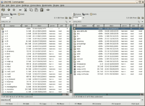 GNOME Commander main window screenshot, 2007.png