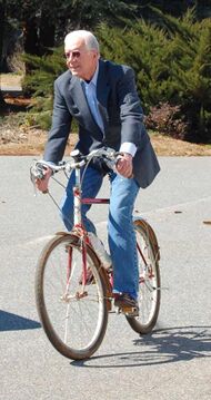 Carter riding a bicycle