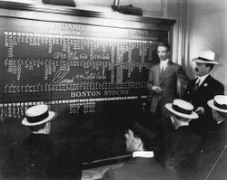 A pricing board at the Toronto Stock Exchange