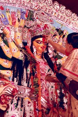 Durga Idol on Dashami.jpg