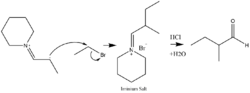Enamine Alkylation via SN2 reaction with a Bromo-alkane.png