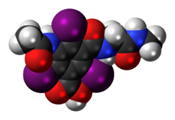 Space-filling model of the ioglicic acid molecule