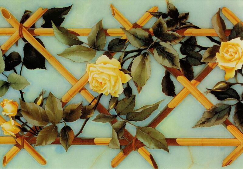 File:Roses over crossed canes, from Museo dell'Opificio delle Pietre Dure, Florence.jpg