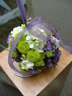 Wedding pomander with mum, hydrangea and aster.jpg