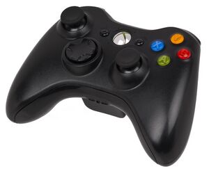 Black Xbox 360 S wireless controller