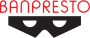 The word "BANPRESTO" in red, above a black visor graphic.