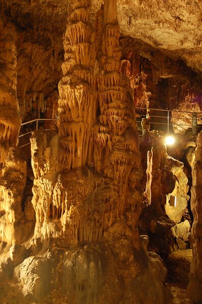 File:Dripstone column in Biserujka Cave, Dobrinj, Island of Krk.jpg