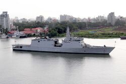 INS Sunayna returns to Kochi post an 80 day anti piracy patrol in the Gulf of Aden.jpg
