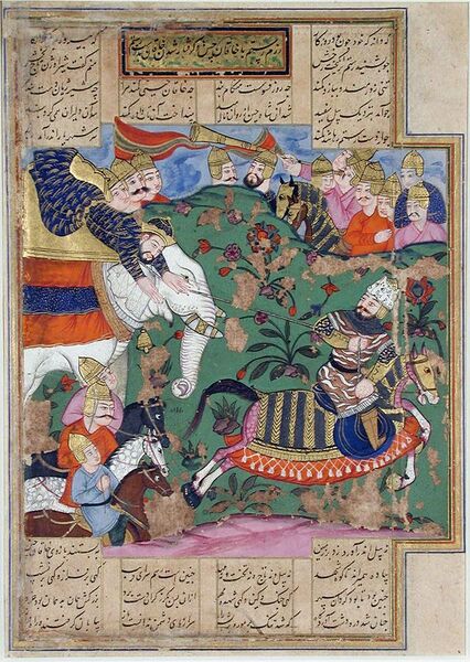 File:Rustam lassoes the Khaqan of chin from the back of his elephant (6124528639).jpg