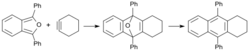 1,3-Diphenylisobenzofuran Reaktion mit Cyclohexin.svg