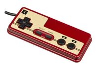 Nintendo Famicom controller, with D-pad having a cross shape