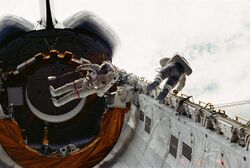 STS-6 Musgrave & Peterson Challenger Cargo Bay.jpg