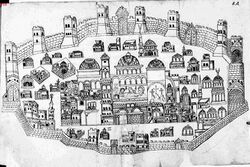 A detailed map of Jerusalem from the 17th century