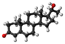 Ball-and-stick model of the 20α-dihydroprogesterone molecule