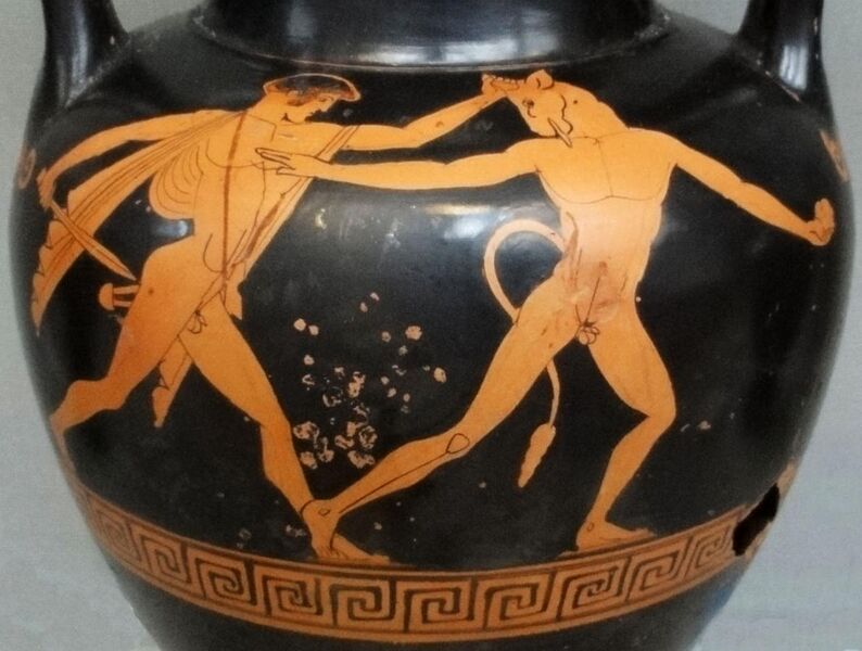 File:Amphora with Theseus slaying the Minotaur.jpg
