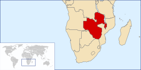 Location of Rhodesia and Nyasaland