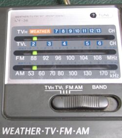 Sony ICF-36 portable radio - tuner bands - weather tv fm am.JPG
