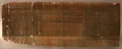 Egitto ellenistico, papiro con testo magico in greco (papiro X di leida), da tebe, 200-300 ac ca.jpg