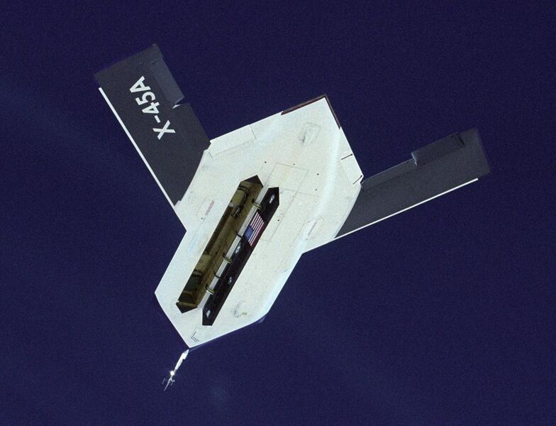 File:X-45A underside with weapons bay door open.jpg