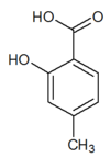 Chemical structure of 4-methylSalicylilc acid.
