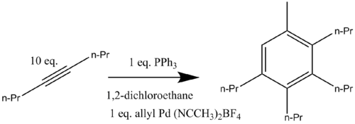 Scheme 12: Palladium catalyzed reaction with 4-octyne