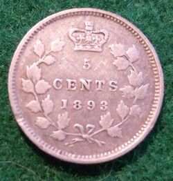 CANADA, QUEEN VICTORIA 1893 SILVER 5 CENTS COIN b - Flickr - woody1778a.jpg