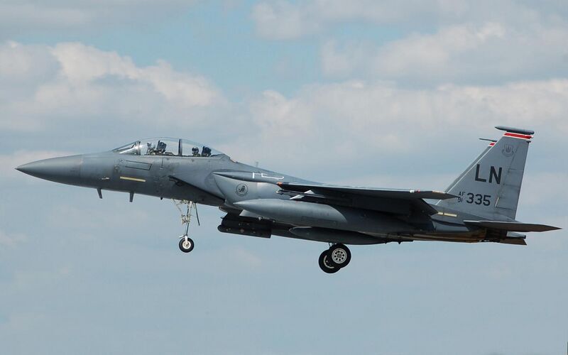 File:McDonnell Douglas F-15 arrives RIAT Fairford 10thJuly2014 arp.jpg