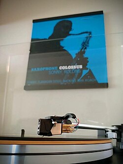 U-Turn Audio Orbit Custom turntable with a Grado Blue 1 cartridge, playing Saxophone Colossus by Sonny Rollins