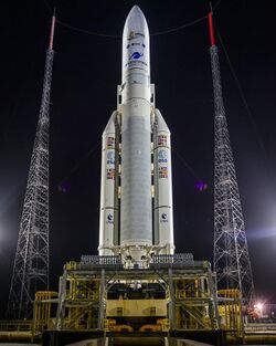 Ariane 5 with James Webb Space Telescope Prelaunch (51773093465).jpg