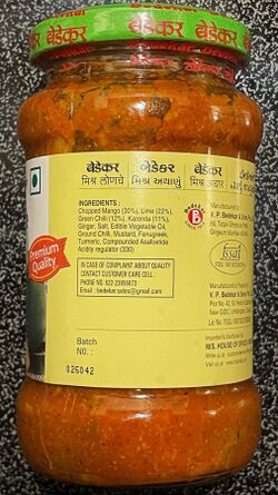 Mixed pickle supplied by Bedekar with 11% karonda
