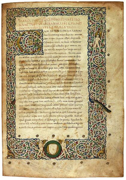 File:Cicero - Tusculanae Disputationes illuminated manuscript.jpg