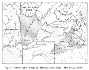 Lake Arkona and Lake Chicago (after Leverett) 1913.JPG