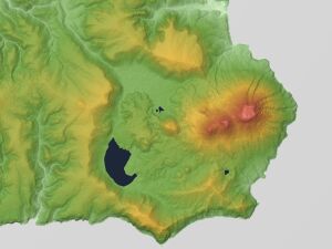 Medvezhia Caldera (Moyoro Caldera) Relief Map, SRTM-1.jpg