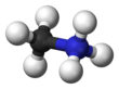 Ball-and-stick model of the methylammonium cation