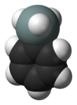ball-and-stick model of the phenylsilane molecule