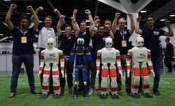 NimbRo Soccer Team winning RoboCup 2019 Humanoid AdultSize competitions in Sydney.
