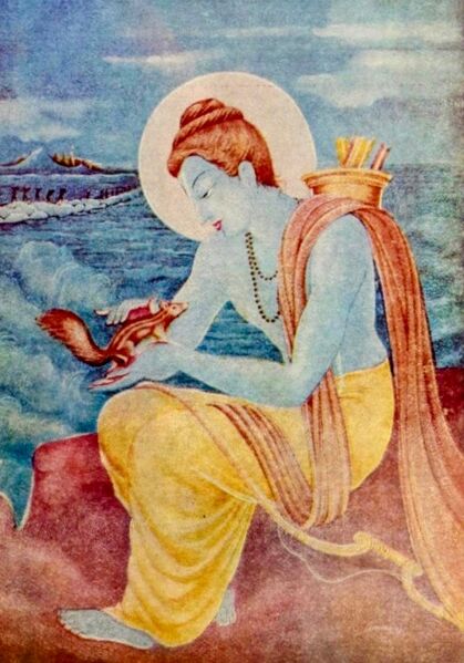 File:An early 20th century Hindu deity Rama painting.jpg