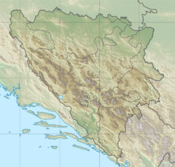 Location of the lake in Bosnia and Herzegovina.