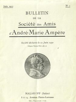 Couverture du numéro 1 du Bulletin de la Société des Amis d'André-Marie Ampère (Juin 1931).jpg