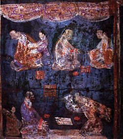Eastern Han Luoyang Mural of Liubo players.jpg