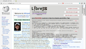 LibreJS on Wikipedia.png