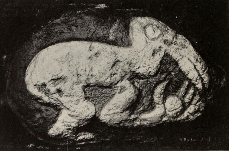 File:Stone Exhumed From Orongo, 1914. Bird-man in low relief with egg in hand. Length of carving, 36.5 cm. British Museum, The Mystery of Easter Island, published 1919.jpg