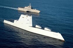USS Zumwalt is on the final leg of its three-month journey to its new homeport in San Diego. (31620613005).jpg