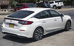 2022 Honda Civic Hatchback EX-L in Platinum White Pearl, rear right.jpg