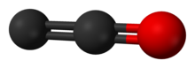 Ball and stick model of dicarbon monoxide