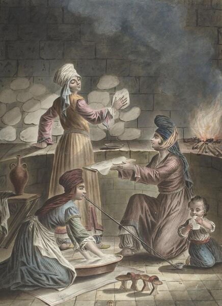 File:François-Marie Rosset - Femmes Turcs turques de Serquin, leur manière de faire leur pain - Syrie - 1790.jpg