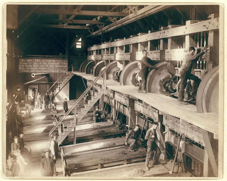 File:Grabill - Clean Up day at the Deadwood Terra Gold Stamp Mill.jpg