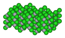 Space-filling model of the crystal structure