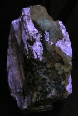 Museo di mineralogia, pietre fluorescenti, agrellite 3.JPG